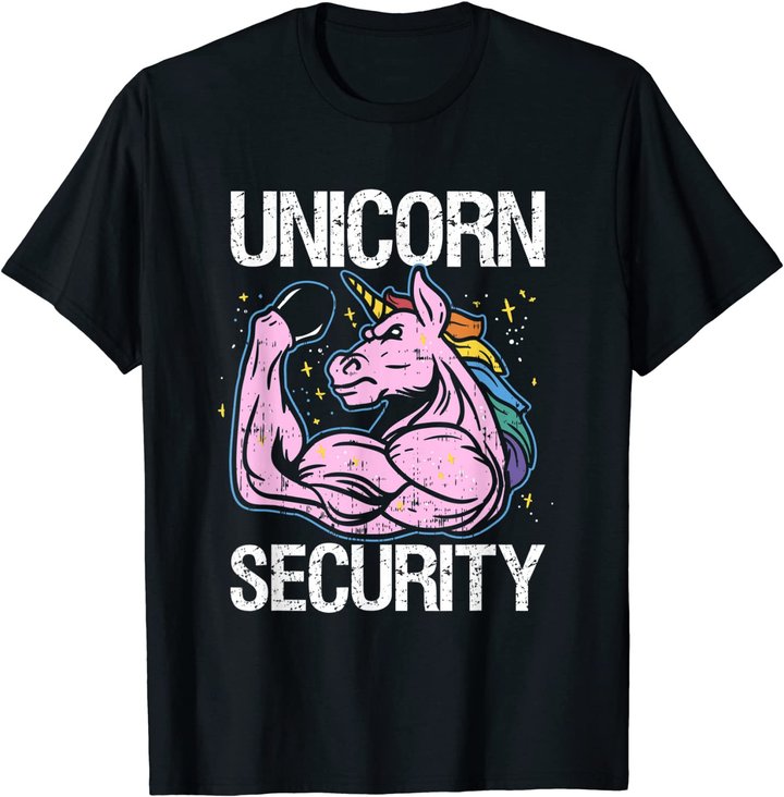 Unicorn Security Funny Costume Police Men Women Kids T-Shirt