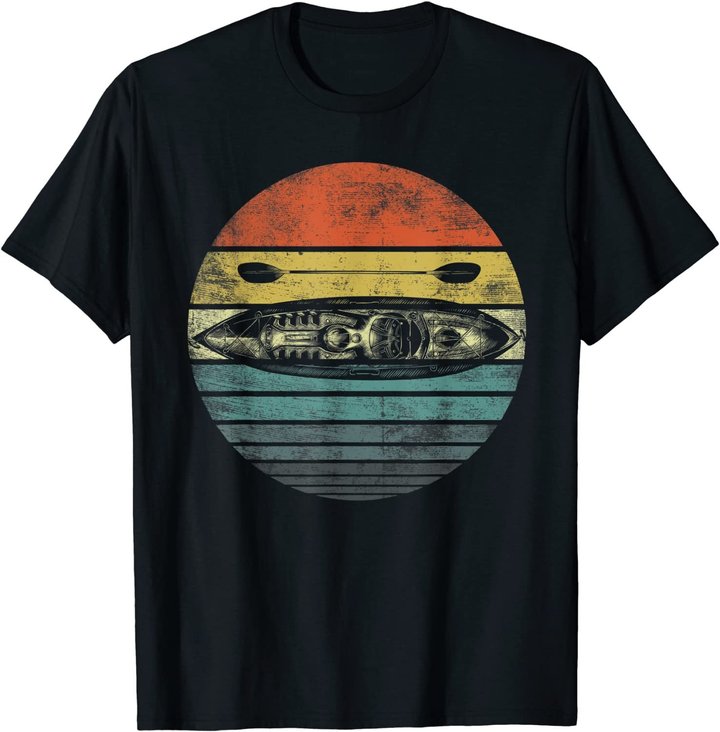 Retro Kayak Canoe Lover Funny Kayaking Paddling Kayaker Gift T-Shirt