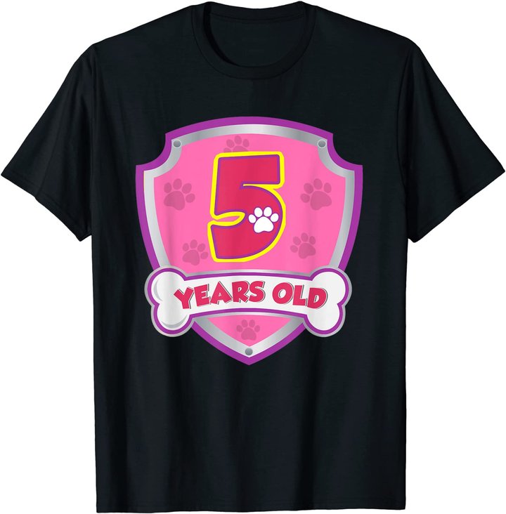 Kids 5 Year Old 5th Birthday Patrol Party Boys Girls T-Shirt