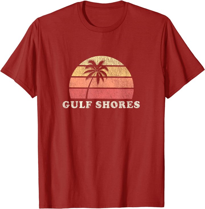 Gulf Shores AL Vintage 70s Retro Throwback Design T-Shirt