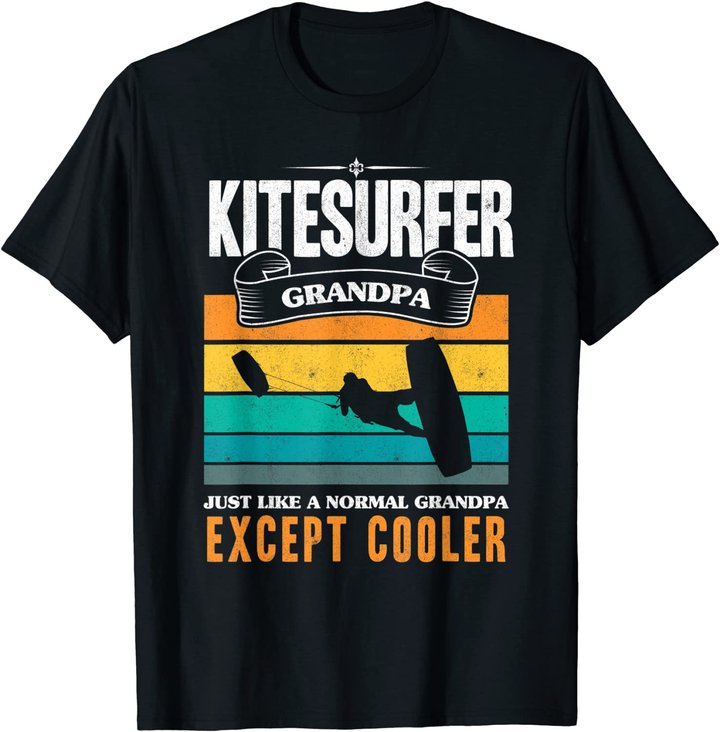 Mens Kitesurfing Grandpa Kiteboarder Grandfather Kite Kitesurfer T-Shirt