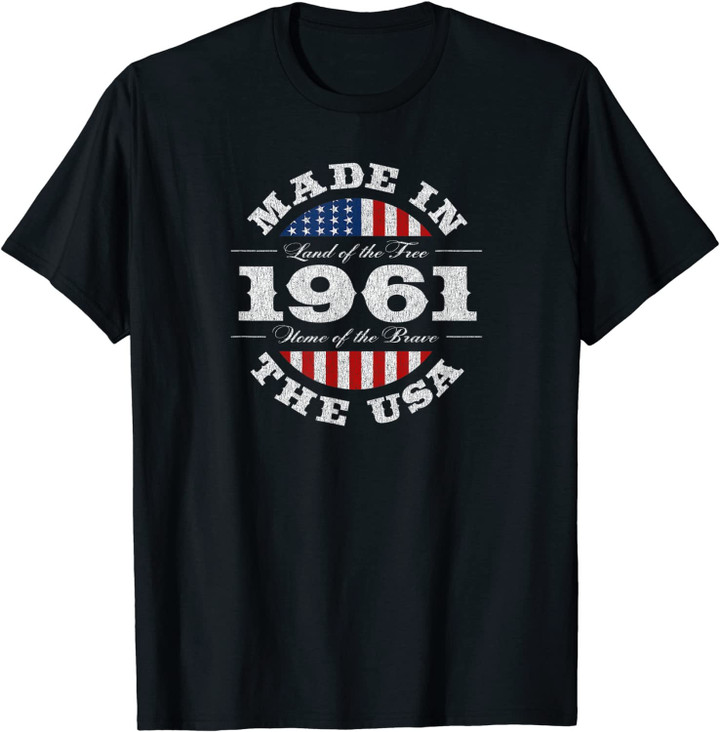 Gift for 60 Year Old: USA 1961 60th Birthday T-Shirt
