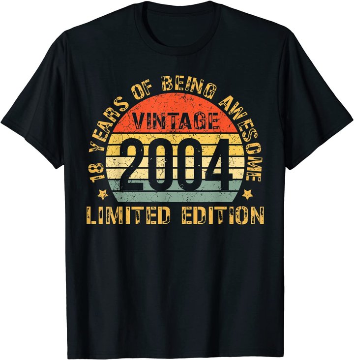 Turning 18 Birthday Decorations Men 18th BDay 2004 Birthday T-Shirt