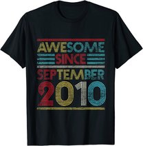 Awesome Since September 2010 Bday Gifts 11th Birthday T-Shirt