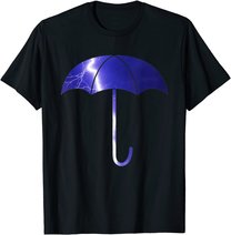 Elegant blue umbrella weather summer lightning bolt T-Shirt
