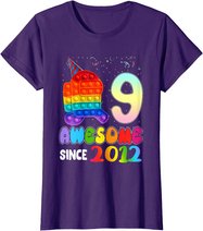 Awesome Since 2012 Among Pop it With Us 9th Birthday Kids T-Shirt