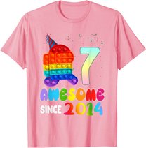 Awesome Since 2014 Among Pop it With Us 7th Birthday Kids T-Shirt