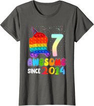 Awesome Since 2014 Among Pop it With Us 7th Birthday Kids T-Shirt