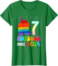 Awesome Since 2014 Among Pop it With Us 7th Birthday Kids T-Shirt