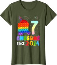 Awesome Since 2014 Among Pop it With Us 7th Birthday Kids T-Shirt