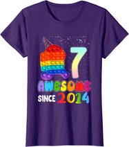 Awesome Since 2014 Among Pop it With Us 7th Birthday Kids T-Shirt