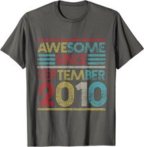 Awesome Since September 2010 Bday Gifts 11th Birthday T-Shirt