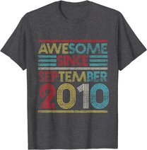 Awesome Since September 2010 Bday Gifts 11th Birthday T-Shirt