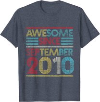 Awesome Since September 2010 Bday Gifts 11th Birthday T-Shirt