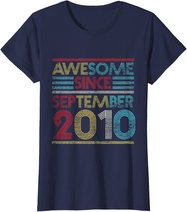 Awesome Since September 2010 Bday Gifts 11th Birthday T-Shirt