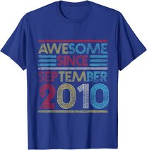 Awesome Since September 2010 Bday Gifts 11th Birthday T-Shirt
