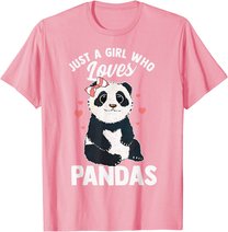 Cute Panda Just A Girl Who Loves Pandas for Women Girls T-Shirt
