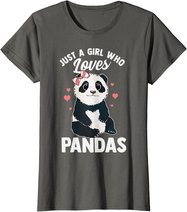 Cute Panda Just A Girl Who Loves Pandas for Women Girls T-Shirt