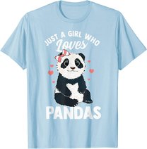 Cute Panda Just A Girl Who Loves Pandas for Women Girls T-Shirt
