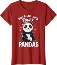 Cute Panda Just A Girl Who Loves Pandas for Women Girls T-Shirt