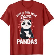 Cute Panda Just A Girl Who Loves Pandas for Women Girls T-Shirt