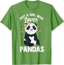 Cute Panda Just A Girl Who Loves Pandas for Women Girls T-Shirt