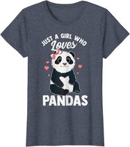 Cute Panda Just A Girl Who Loves Pandas for Women Girls T-Shirt