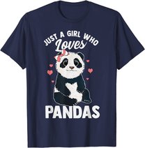 Cute Panda Just A Girl Who Loves Pandas for Women Girls T-Shirt