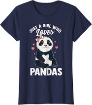 Cute Panda Just A Girl Who Loves Pandas for Women Girls T-Shirt