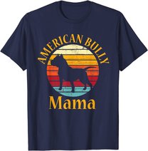 Bully American Mama | Mom Bulldog Gift, Bull Dog Owner Gifts T-Shirt