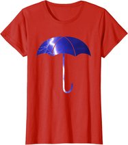 Elegant blue umbrella weather summer lightning bolt T-Shirt