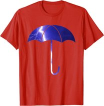 Elegant blue umbrella weather summer lightning bolt T-Shirt
