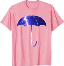 Elegant blue umbrella weather summer lightning bolt T-Shirt