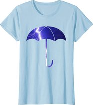 Elegant blue umbrella weather summer lightning bolt T-Shirt