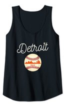 Distressed Tiger Mascot Tshirt Detroit Baseball Skyline Tank Top