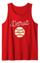 Distressed Tiger Mascot Tshirt Detroit Baseball Skyline Tank Top