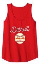 Distressed Tiger Mascot Tshirt Detroit Baseball Skyline Tank Top