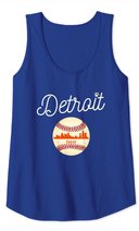 Distressed Tiger Mascot Tshirt Detroit Baseball Skyline Tank Top