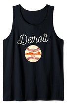 Distressed Tiger Mascot Tshirt Detroit Baseball Skyline Tank Top