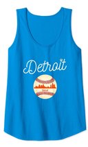 Distressed Tiger Mascot Tshirt Detroit Baseball Skyline Tank Top