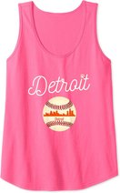 Distressed Tiger Mascot Tshirt Detroit Baseball Skyline Tank Top