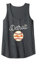 Distressed Tiger Mascot Tshirt Detroit Baseball Skyline Tank Top