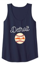 Distressed Tiger Mascot Tshirt Detroit Baseball Skyline Tank Top