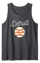 Distressed Tiger Mascot Tshirt Detroit Baseball Skyline Tank Top