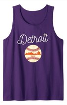 Distressed Tiger Mascot Tshirt Detroit Baseball Skyline Tank Top
