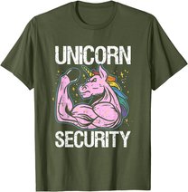 Unicorn Security Funny Costume Police Men Women Kids T-Shirt