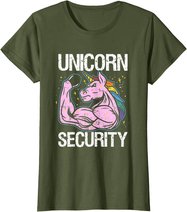 Unicorn Security Funny Costume Police Men Women Kids T-Shirt