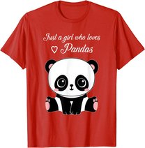 Cute Panda Shirt Just A Girl Who Loves Pandas T-Shirt