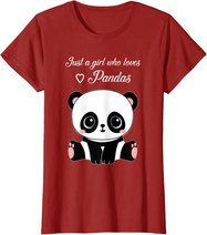 Cute Panda Shirt Just A Girl Who Loves Pandas T-Shirt