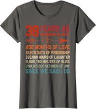 38 Years as Husband & Wife 38th Anniversary Gift for Couple T-Shirt